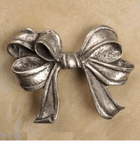 Triple Loop Ribbon Medium Pewter Cabinet Knob/Pull