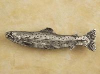 Trout Large Pewter Cabinet Knob/Pull (Left Face)