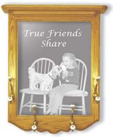 "True Friends Share" Dog Etched Mirror Coat Rack