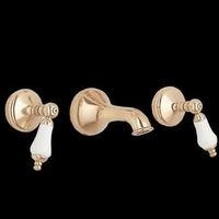 Tub Sets Bright Solid Brass, Includes Hot & Cold Valves and Spout