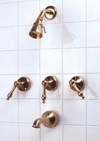 Tub Sets Bright Solid Brass, Mediterranean Tub/Shower Set