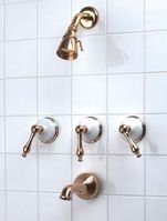 Tub Sets Bright Solid Brass, Mediterranean Tub/Shower Set