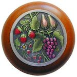 Tuscan Bounty Cherry Cabinet Knob, Hand Tinted Pewter