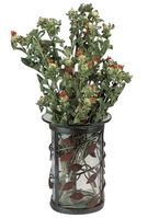 Vases Black Wrought Iron/Glass, Large Vase