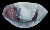 Vessel Sinks, American Bald Eagle Multi-Colored, Heptagon Glass Vessel Sink