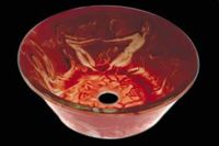Vessel Sinks, Beltane Rust-Colored Glass, Barrel-Shaped Vessel Sink