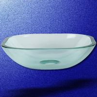 Vessel Sinks, Clear Glass, Square Mini Vessel Sink