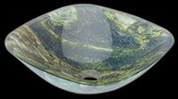 Vessel Sinks, De Aarde Green Glass, Square Vessel Sink
