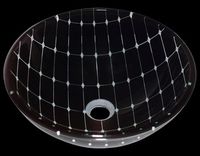 Vessel Sinks, Diamond Net Black/White Glass, Round Vessel Sink