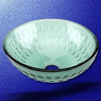 Vessel Sinks, Frosted Green, Icon Textured Mini Vessel Sink