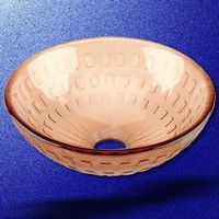 Vessel Sinks, Frosted Rose Color, Icon Textured Mini Vessel Sink