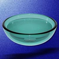 Vessel Sinks, Green Glass, Round Petite Vessel Sink