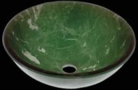 Vessel Sinks, Green Granite Marbled Glass, Round Vessel Sink