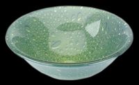 Vessel Sinks, Lily Pad Green Glass, Hat-Shaped Vessel Sink