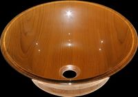 Vessel Sinks, Madera Hermosa Dark Brown Glass Barrel-Shaped Vessel Sink