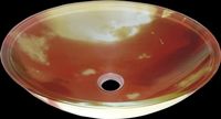 Vessel Sinks, Sunset Glow, Eliptical Glass Vessel Sink