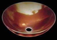 Vessel Sinks, Sunset Glow, Round Glass Vessel Sink