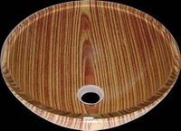 Vessel Sinks, Wood Grain, Round Glass Vessel Sink