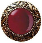 Victorian Jewel / Red Carnelian, 24K Gold Plate