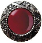 Victorian Jewel / Red Carnelian, Antique Pewter
