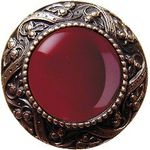 Victorian Jewel / Red Carnelian, Antique Solid Bronze