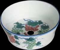 Vinyard Decal Vitreous China Over Counter Vessel Sink