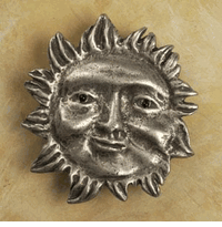 Wavy Ray Sun Cabinet Knob/Pull In Pewter