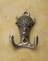 Western Hooks, Buffalo Head Pewter Hook