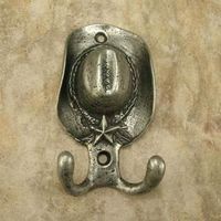 Western Hooks, Hat & Star Pewter Hook