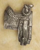 Western Saddle Pewter Cabinet Knob/Pull (Right Face)