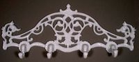 White Victorian Cast Iron Coat Rack