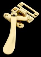 Window Locks  Brass, Solid Brass Wide Paddle Casement Fastener