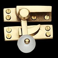 Window Locks Bright Solid Brass, Window Lock w/ Porcelain knob