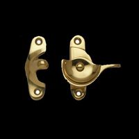 Window Locks Bright Solid Brass, Window Locks: 2 1/2 Sash Fastener"