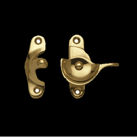 Window Locks Bright Solid Brass, Window Locks: 2 1/2 Sash Fastener"