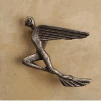 Wings Of Mercury Pewter Cabinet Knob/Pull (Left Facing)
