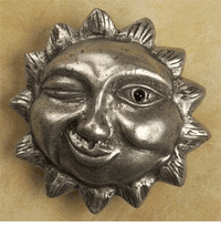 Winking Sun Cabinet Knob/Pull In Pewter
