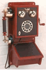 Wood Telephones Leather, Country, 8" wide x 17 1/2" high x 7" deep
