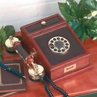 Wood Telephones Oak, President, 10" high x 7 1/2" wide x 4 3/8" deep