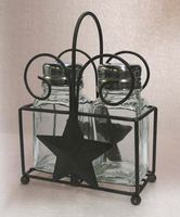 Wrought Iron Star Salt & Pepper Holder