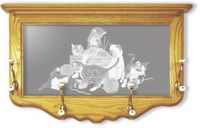 "Yarn Party Kittens" Etched Mirror Coat Rack