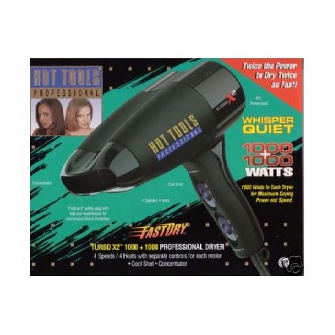 Hot Tools Turbo X2 1000+1000 Watt Professional Dryer #1022