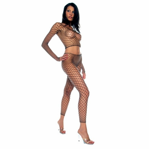 Music Legs Top & Tights Set - Diamond Net #9177
