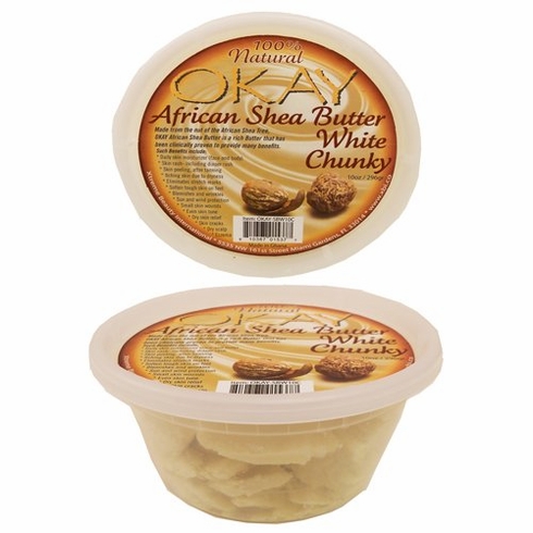Okay Pure African Shea Butter White Chunky 10oz