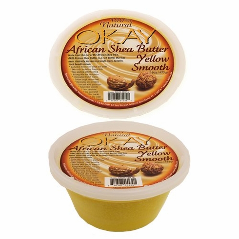 Okay Pure African Shea Butter Yellow Smooth 16oz