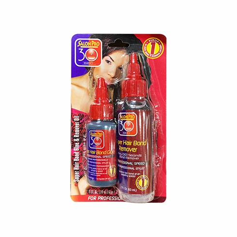 Salon Pro 30sec Super Hair Bond Glue 1oz & Remover 2oz Kit