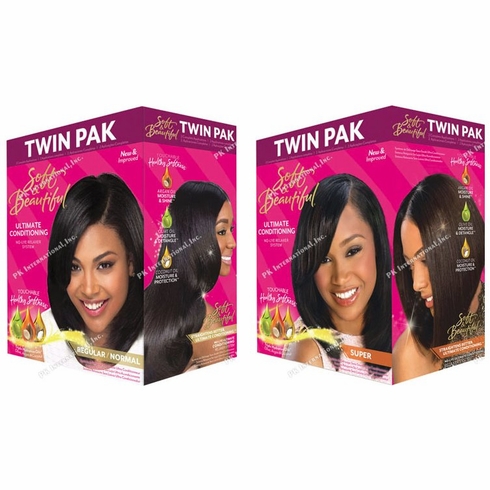 Soft & Beautiful No Lye Relaxer System Twin Pak