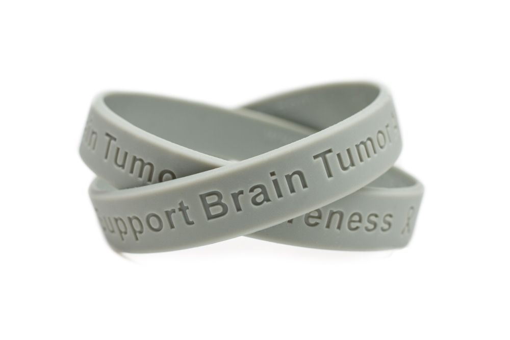Gray Silicone Bracelet Wristbands For Brain Cancer