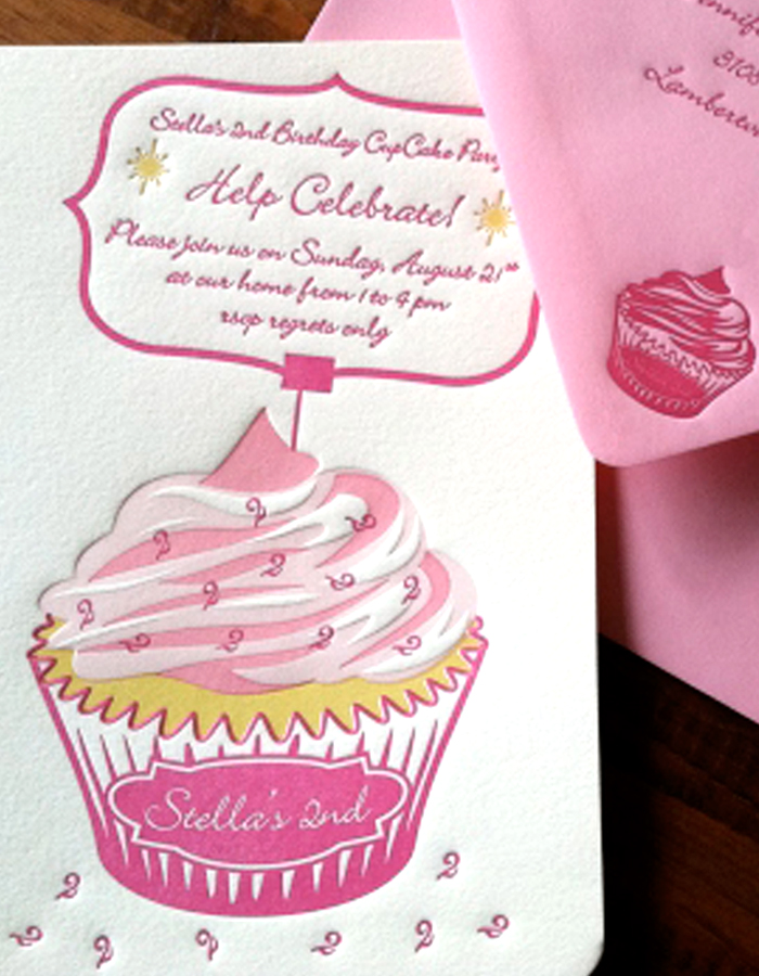 cupcake custom invitations, announcements