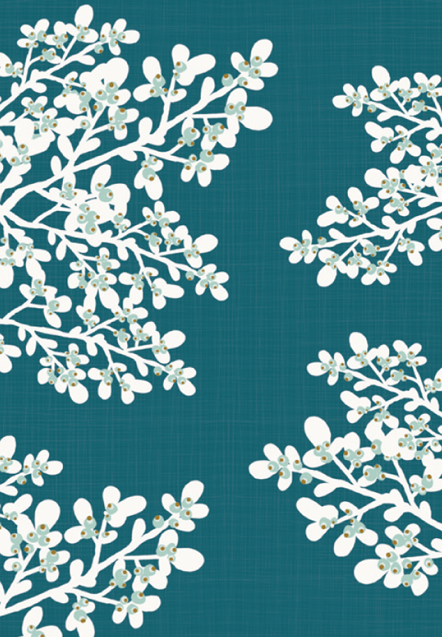 midnight snow berries designer luxury decorative gift wrap paper